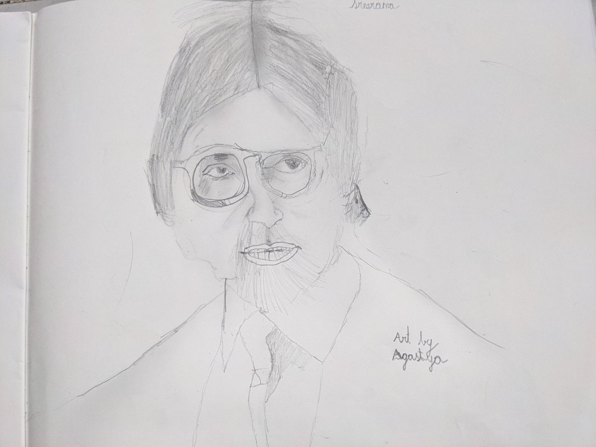 hareeswar's tweet photo. Happy birthday @SrBachchan Ji. 
potrait drawing by my 5year old kid Agastya.
#AmitabhBachchan #HappyBirthdayAmitabhBachchan #child_artist
#5yearold 
#AmitabhBachchan https://t.co/FCCeeNK7cq
