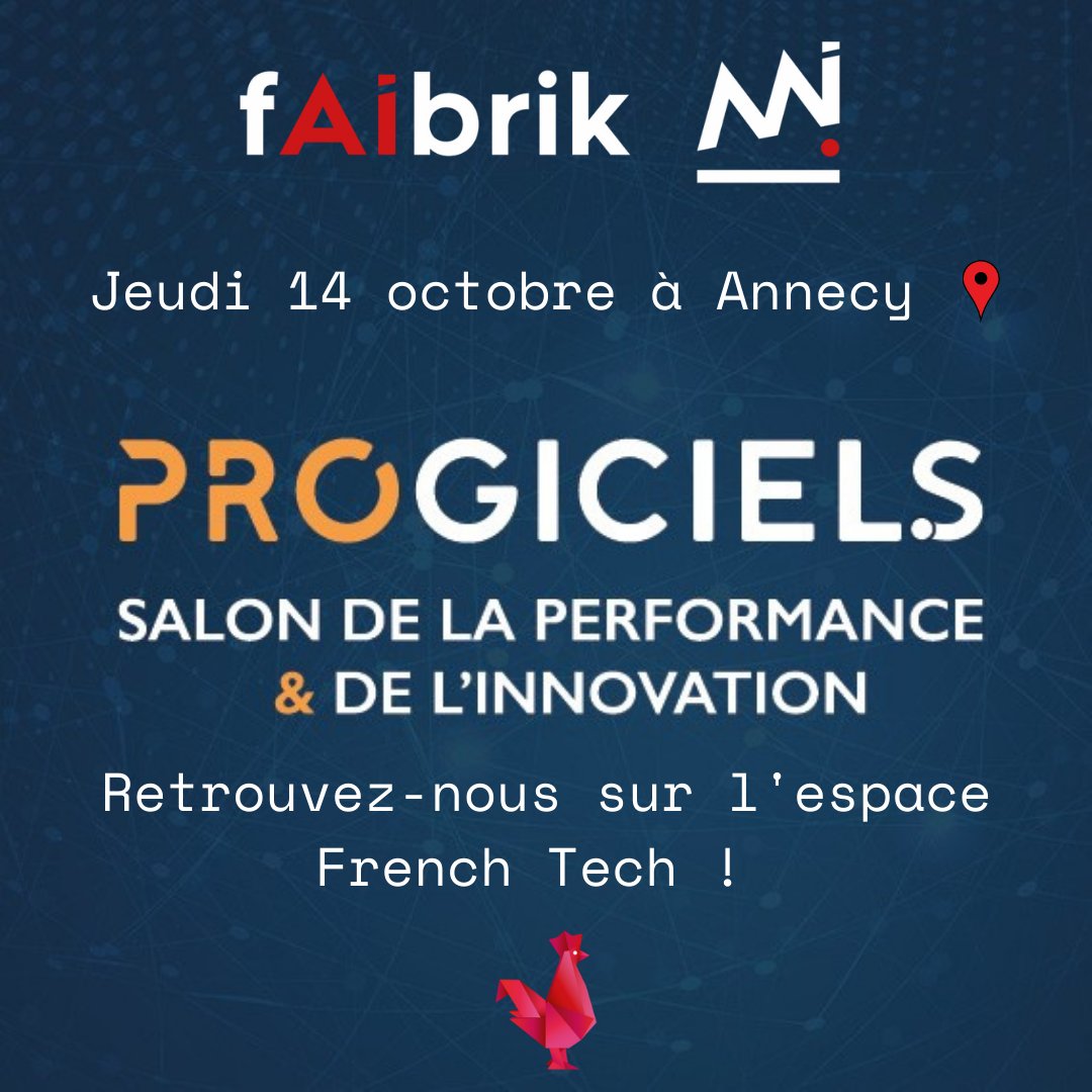 faibrik's tweet photo. fAIbrik participe au @SalonProgiciels à Annecy ! 📍
Retrouvez-nous ce jeudi 14 octobre 2021 sur l'espace French Tech @FTAlps ! 📅
#Progi21 #BeeGest #Progiciel #ERP #serviceclient #annecy #hautesavoie #intelligenceartificielle #ia #sav #chatbot #mailbot https://t.co/tYtSZuaevF