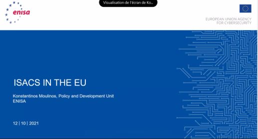 SafecareP's tweet photo. It is now the turn of Mr. Konstantinos Moulinos from @enisa_eu to give us insights on #Cyber #Security  #InformationSharing at #EUlevel https://t.co/applUqbeNP