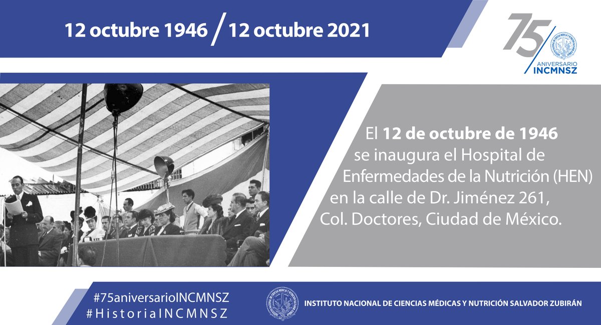 incmnszmx's tweet photo. El INCMNSZ hoy cumple su #75Aniversario. 
#HistoriaINCMNSZ https://t.co/1TI4f7hceP