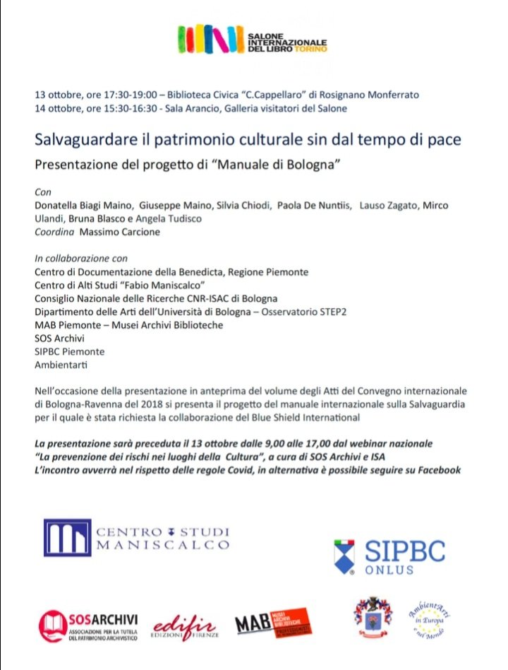 maxcarcione's tweet photo. Un appuntamento importante con la #Salvaguardia del #Patrimonio #Culturale a #Rischio 
@center_risk 
@SalonedelLibro https://t.co/VI1keZThj5