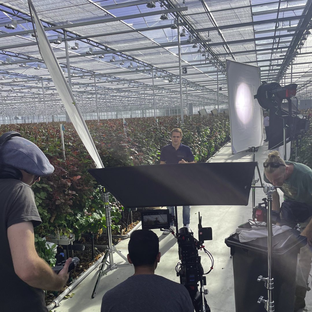 Mardenkro's tweet photo. A full day of filming for our new company film at @VandenEndeRozen is already looking great! Craftsmanship of the camera crew and our new models 😉 #news #roses #filming https://t.co/Gjuy5xftDE