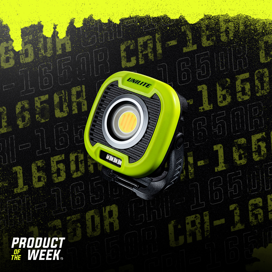 Uniliteuk's tweet photo. Product of the week 🔦 The CRI-1650R 👏  A champion compact worklight with an amazing high CRI 96+ 1650 lumens 🔆 Ultra tough nylon, TPR and aluminium construction 💪 Four colour temperatures, super strong magnetic base and runtime of up to 149hrs 😯 #Unilite #BuiltTough https://t.co/lUgb9YmZ6D