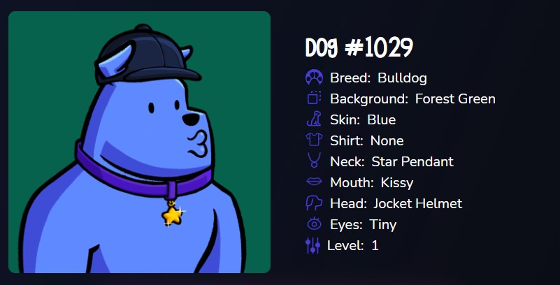 0xBrk3's tweet photo. Finally minted my @Dogs_Unchained and couldn't be happier! 

To create a Super Dog through the Boom Boom Room or not to, that is the question? 🤔🐶#WAGMI https://t.co/DnJqvLzhbJ