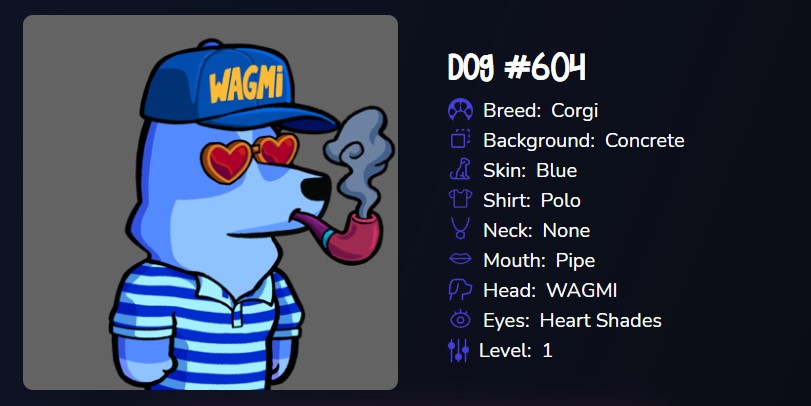 0xBrk3's tweet photo. Finally minted my @Dogs_Unchained and couldn't be happier! 

To create a Super Dog through the Boom Boom Room or not to, that is the question? 🤔🐶#WAGMI https://t.co/DnJqvLzhbJ