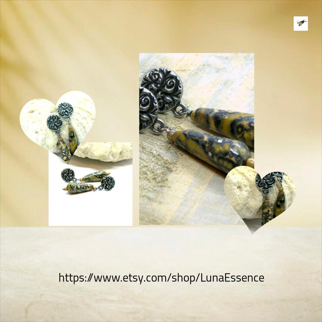 lunaessence's tweet photo. Sleek sellouts! 🤓. Order Leopard Skin Jasper Earrings, Bali posts at $25.99 from https://t.co/XhMGwsVUvd #BaliPosts #LeopardSkinJasper https://t.co/6CbutNmavi