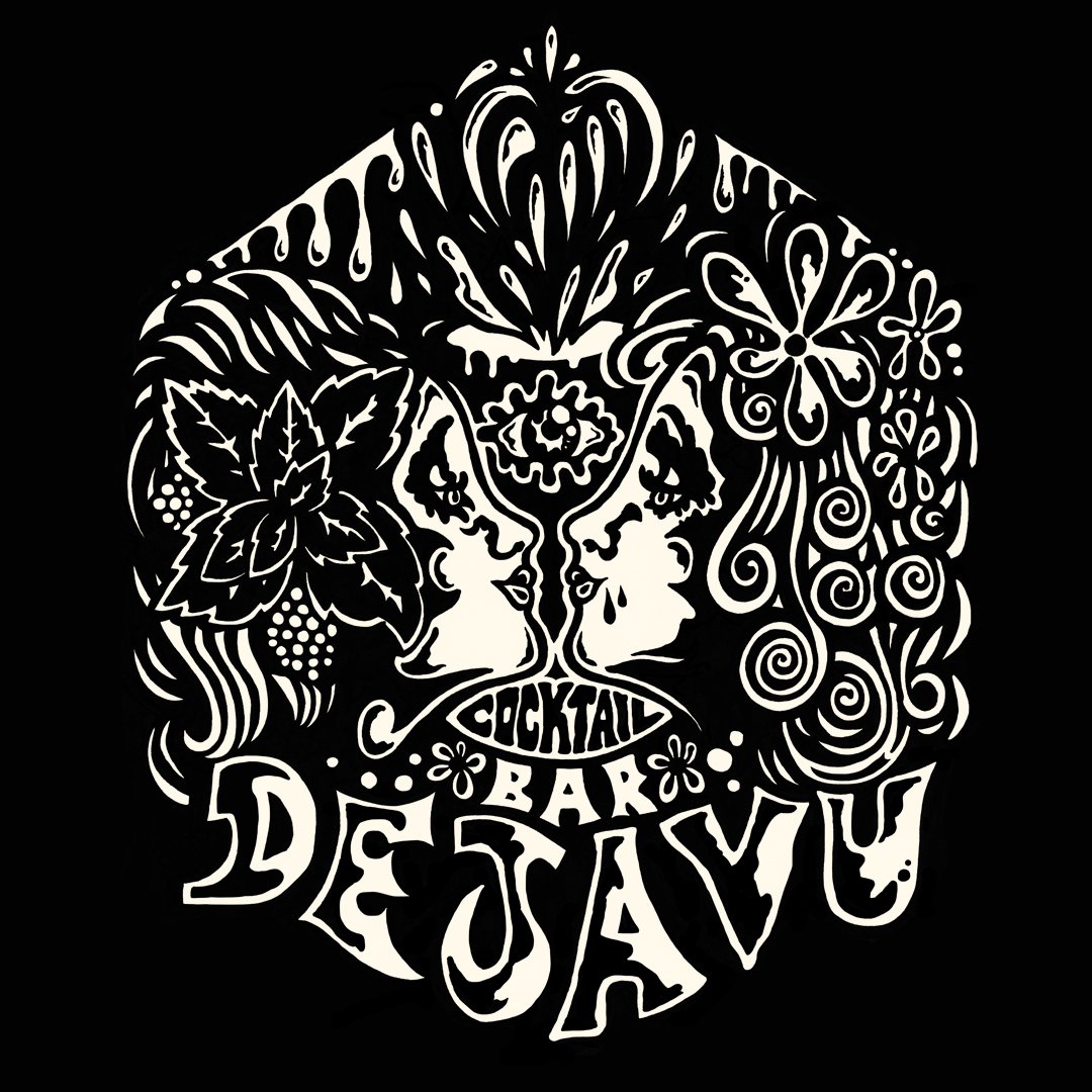 IsacDemons's tweet photo. 🎉! La cocteleria Déj�� Vu ja llueix per fi la samarreta amb el disseny i el logo que vaig proposar. Estampades amb amor i professionalitat per Suburbia Bcn, masters en serigrafia i impressió digital al Raval.
#art #DESIGNCOMMISSION #contemporaryart #illustration #darkart https://t.co/jO7u0epGkM