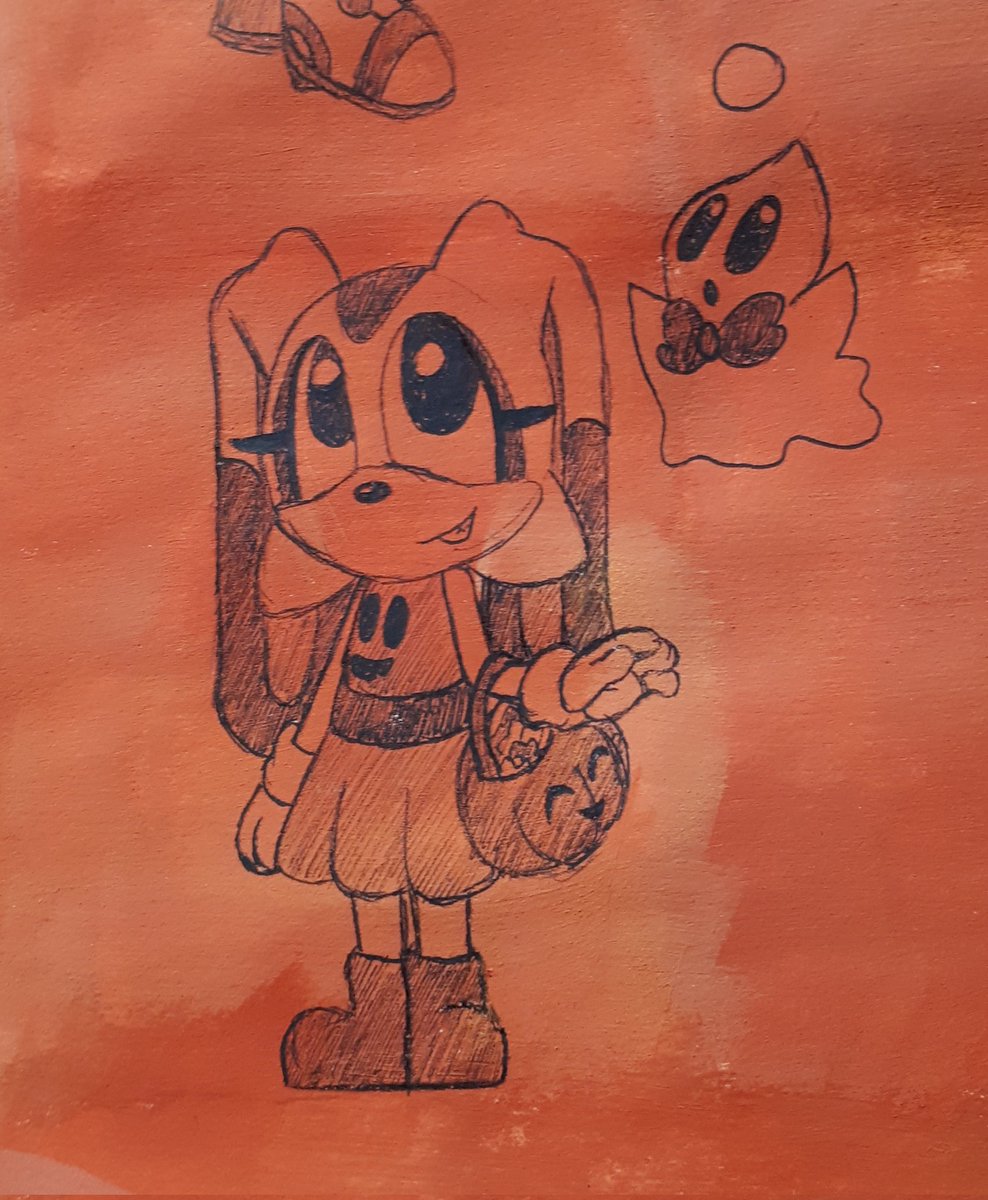 anna7love8's tweet photo. Cream is dressed for Halloween.
🎃🍭👗🍬
#Redrawthis
#SonicTheHedgehog #CreamtheRabbit #CreamandCheese #CheesetheChao https://t.co/eNFanwOEh2
