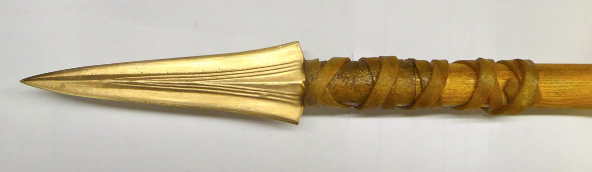 MartinJohn34's tweet photo. The rawhide bound bronze spear that I made last year https://t.co/JRBC2EifcG