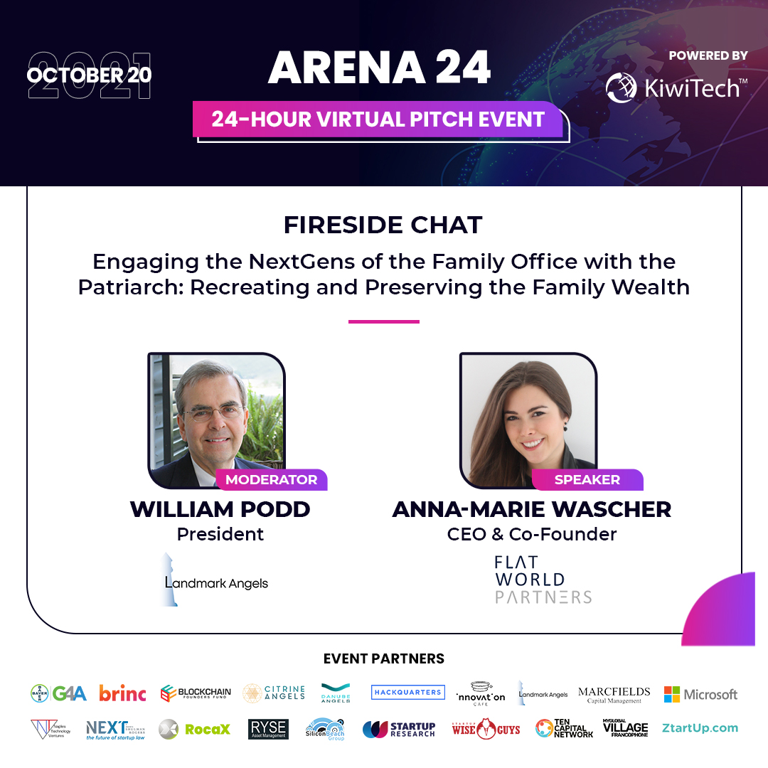 Arena_Platform's tweet photo. Thrilled to announce that William Podd, President of Landmark Angels, and Anna-Marie Wascher, CEO &amp; Co-founder of Flat World Partners, will share their valuable insights during one of our fireside chats at #ARENA24.

Register here: https://t.co/CvtnE1ikB7 https://t.co/hiC2X9q9PY
