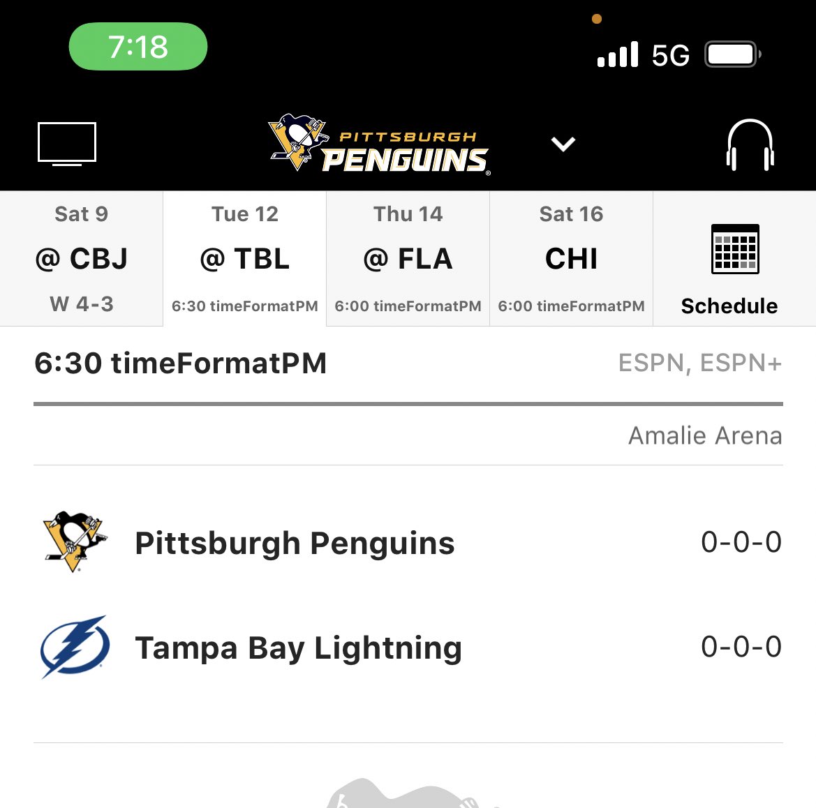 AnnaHancock92's tweet photo. @NHL @PR_NHL I think y’all’s app isn’t working right.  6:30 timeFormatPM? Sorry, wasn’t sure who to contact. https://t.co/CjHtUTvtE2