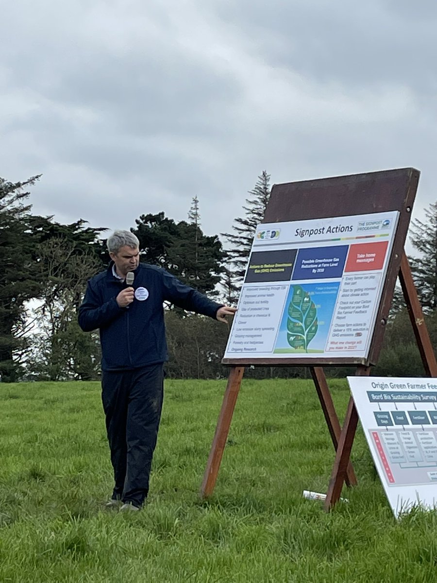 Great turn out for the @TeagascSignpost farm walk on Patrick &amp; Paula O’Hanlon’s in Tarbert. Rob Prendiville <a href="/TeagascKyLk/">Teagasc Kerry/Limerick</a> discussing some actions that can reduce GHG emissions <a href="/teagasc/">Teagasc</a> <a href="/KerryAgribus1/">Kerry Agribusiness</a>