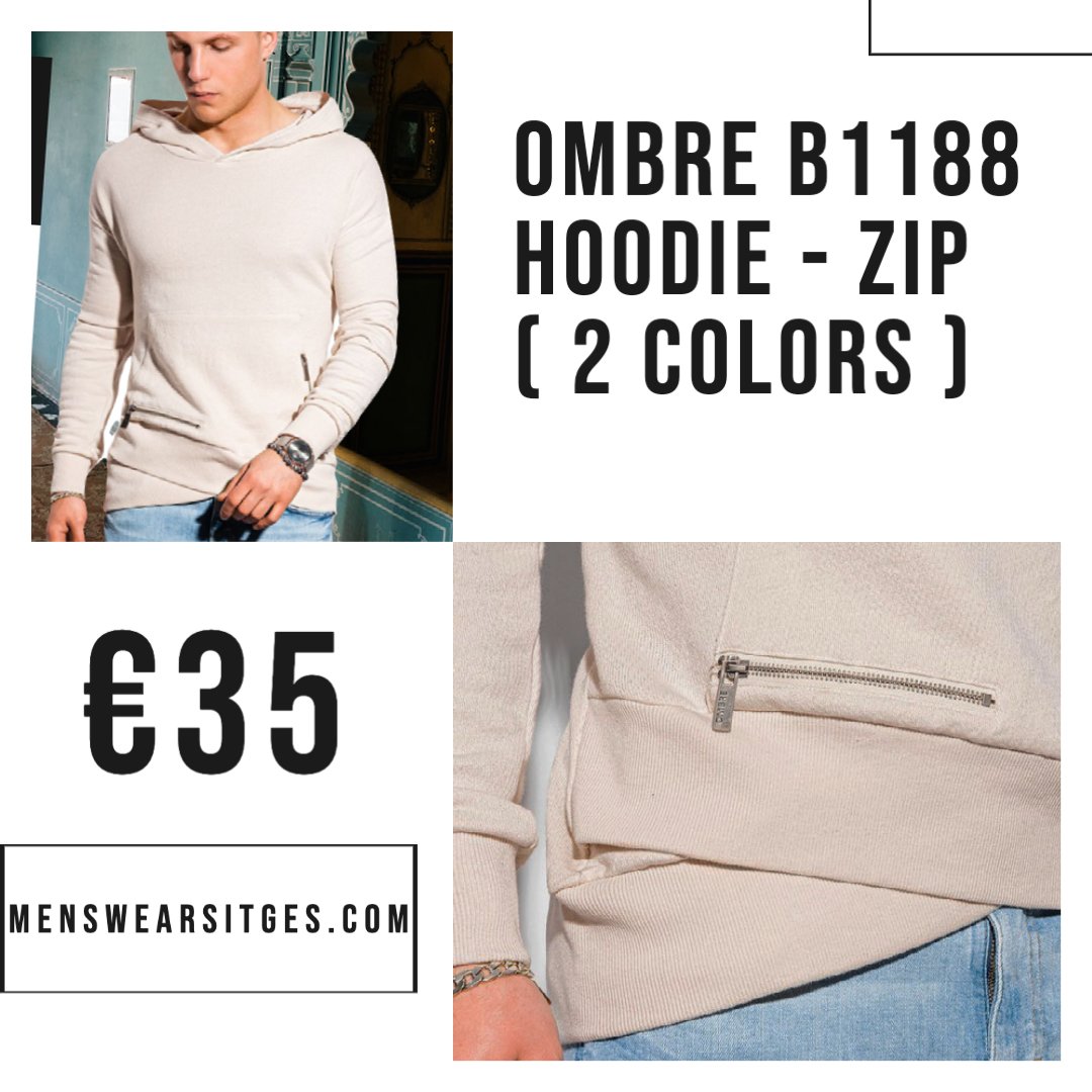 OMBRE B1188 Hoodie Pullover - Zipper details ( 2 Colours )
€ 35

loom.ly/d6ECQFU

#menswearsitges #menswear #sitges #men #man #ombre #clothing #fashion #outfit #shopping #compra #compraonline #compraespana #shoppingsitges #shoppingspain #holiday #store #onlinestore