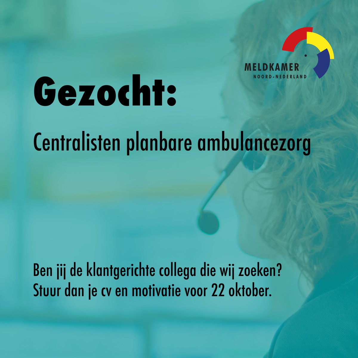 kijlstra's tweet photo. Voor onze gezamenlijke Meldkamer Ambulancezorg Noord-Nederland zoeken wij centralisten voor de planbare ambulancezorg. Ben jij klantgericht en heb jij uitstekende communicatieve vaardigheden en gaat plannen en organiseren jou goed af? Check dan: https://t.co/hkBCO3yYGt https://t.co/OTHwMjfARu