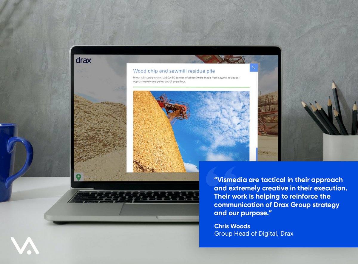 We helped Drax wow their investors at their Capital Markets Day by creating an #ImmersiveWalkthrough that virtually transports them to their LaSalle BioEnergy Site in Louisiana ✈️

🔗 Check out the #360experience here: vismedia.agency/work/lasalle-b…