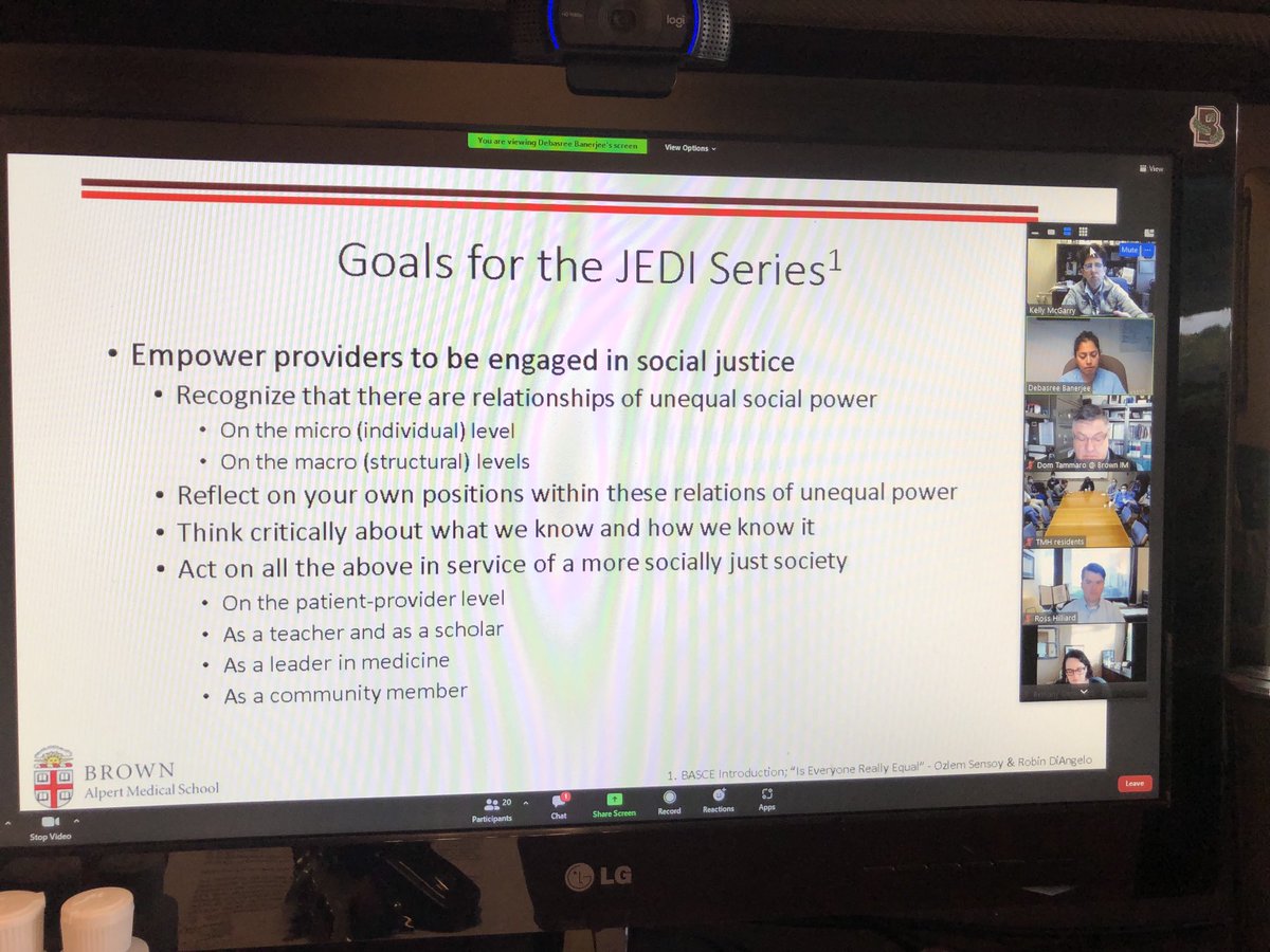 Engaging in the JEDI curriculum with Dr. Deb Banerjee.  Learning how to unpack race and racism and move forward to make a better community and world.  Hoping to become better versions of ourselves.