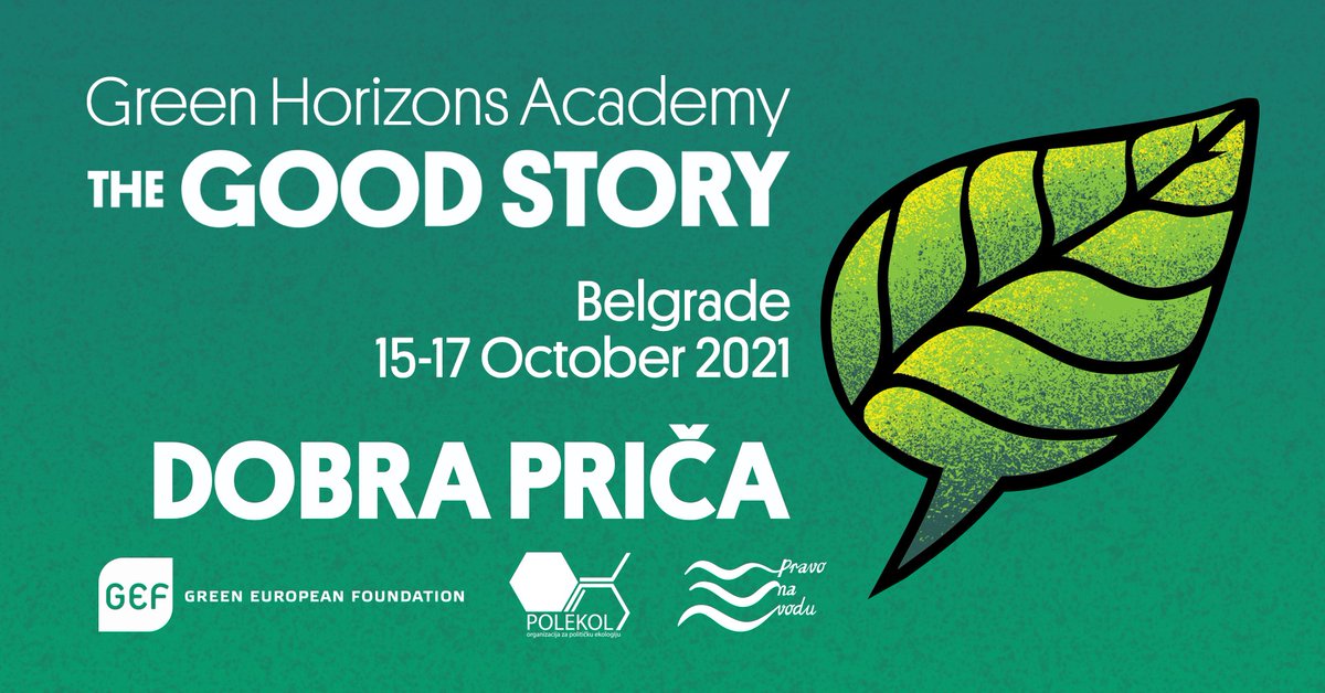 📗📢 <a href="/GEF_Europe/">Green European Foundation</a> and <a href="/polekolorg/">Polekol</a> are inviting you to join the first Green Horizons Academy.

This year’s Academy’s topic is building a successful narrative around green values that resonates with the broad public, therefore its title - THE GOOD STORY.

ℹ️ facebook.com/events/2558833…
