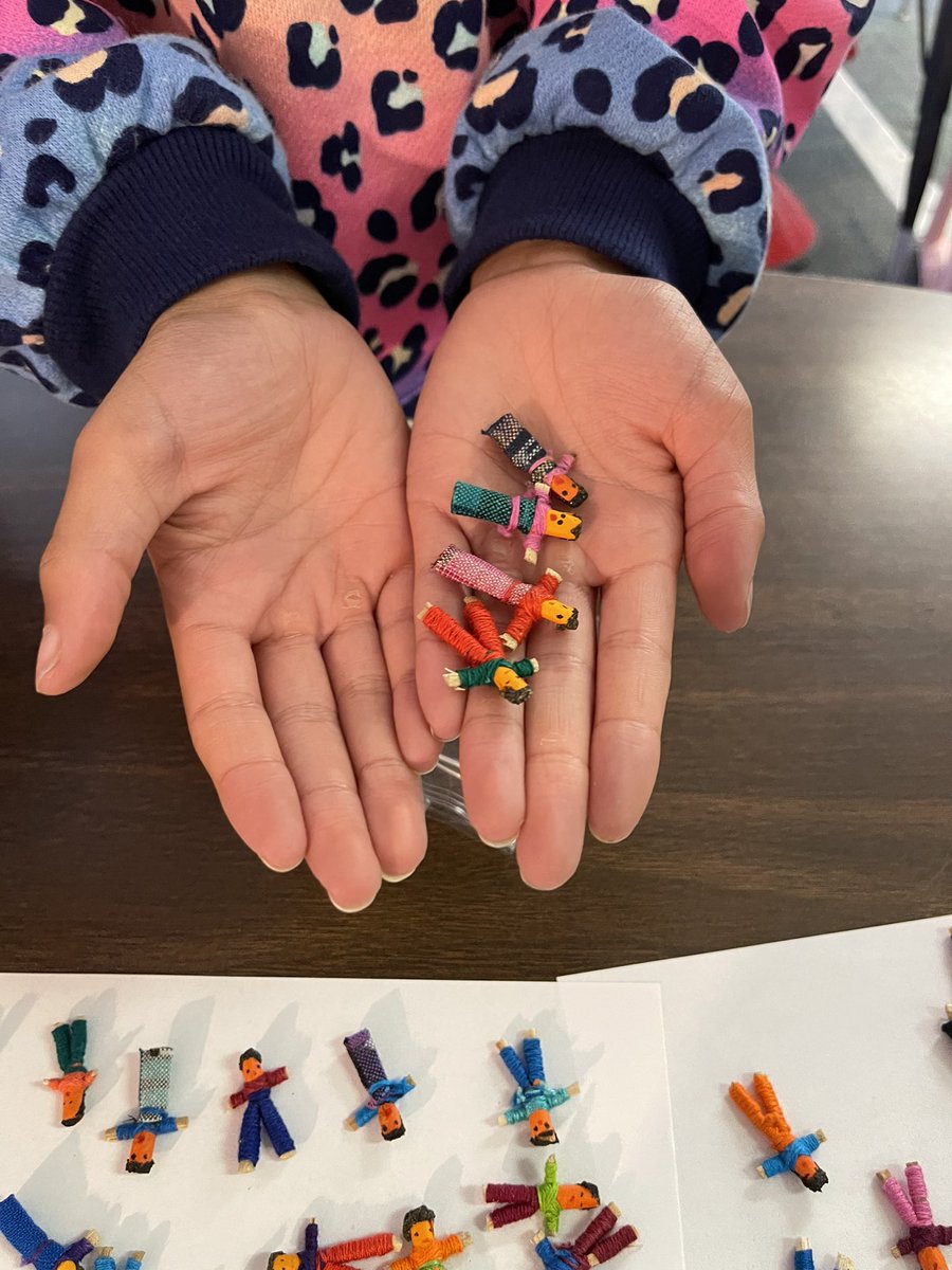 GHamilton1111's tweet photo. Hispanic heritage month brought us to Guatemala today. We learned about worry dolls. The kids loved hearing the legend and and picking out some authentic worry dolls of their own! 
#CCSbetheone #CelebrateNCE #ncehispanicheritage #CelebrateDiversity https://t.co/cFaPIOHp33