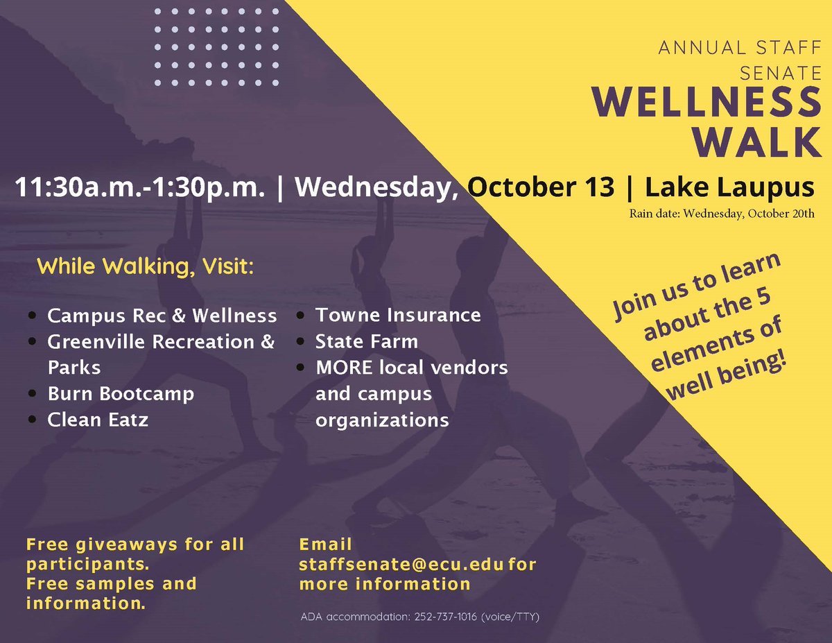 Mark your calendars and join us tomorrow for our Wellness Walk event! 🗓️

See you at Lake Laupus from 11:30 a.m. to 1:30 p.m.
