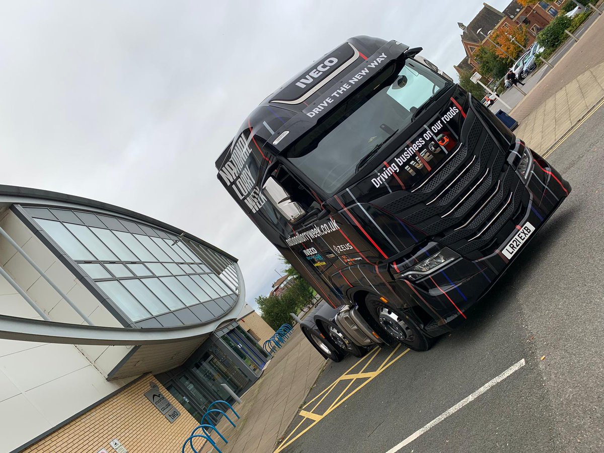 RHANews's tweet photo. We're parked up and ready to go at @srcinfo this morning where we'll be talking to students about the range of career opportunities available in logistics. #NationalLorryWeek https://t.co/qpcEPp6AZT