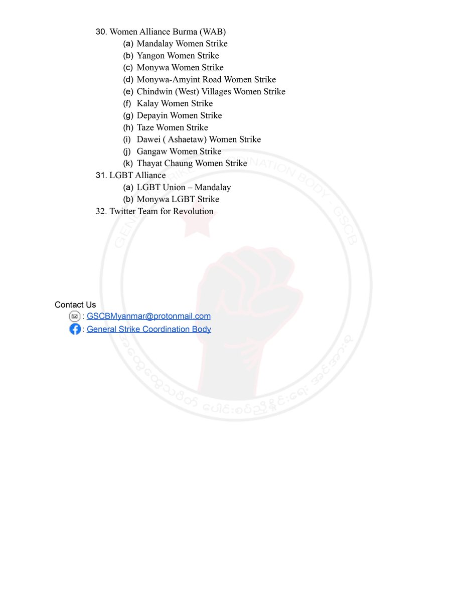General Strike Coordination Body - GSCB
Declaration of Political Goals, Values and Organizational Formation
Announcement (05/2021)
#GSCB