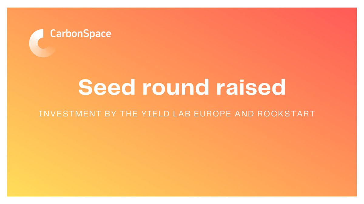 CarbonSpaceTech's tweet image. CarbonSpace received €900k ($1,04MM) investment to scale its business in the EU and the US with a focus on food and forestry supply chains, as well as to develop new products and strengthen the technology core. carbonspace.tech