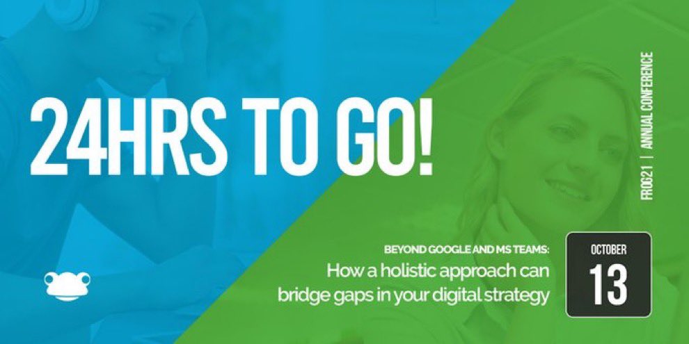 ICTEvangelist's tweet photo. With only 24hrs to go until #Frog21 there’s still time to sign up and join me for a panel discussion exploring the #EdTech approaches that can work and sit alongside your Microsoft or Google setups. Sign up to join me for free here >> https://t.co/CV8T12iIub https://t.co/AwmhHh5Lep