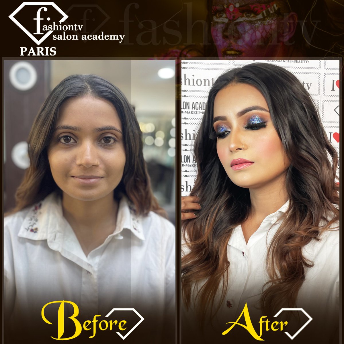 Our Student Work 
#glittereyeshadow #glittereyemakeup  #glittereyemakeup #eyemakeupoftheday  #eyemakeupgoals #eyemakeupremover #eyemakeuptutorials #eyemakeupvideo #Before_and_After #beforeandafter
#makeupartistinlagos #makeupartistindia #makeupartist #makeupartistworld