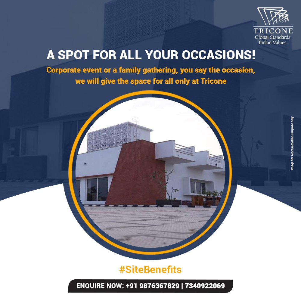 TriconeIN's tweet photo. A space for all your gatherings and corporate events. We have the right spot for you, just book and leave the rest on us. 

Get in touch: +91 9876367829 | 9878494829

#SiteBenefits #TriconeProjectsIndiaLtd 
#India #Space #PartySpot #RealEstate https://t.co/pCE5IB70uL