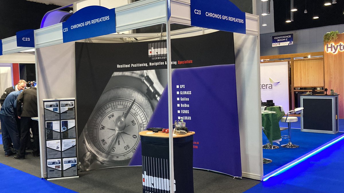 Chronos_ChrisB's tweet photo. All set up and ready for day one at @BAPCOEvent
Come visit us at Booth C23 to discuss your GPS or GNSS indoor requirements! https://t.co/fdH2FnR7nk