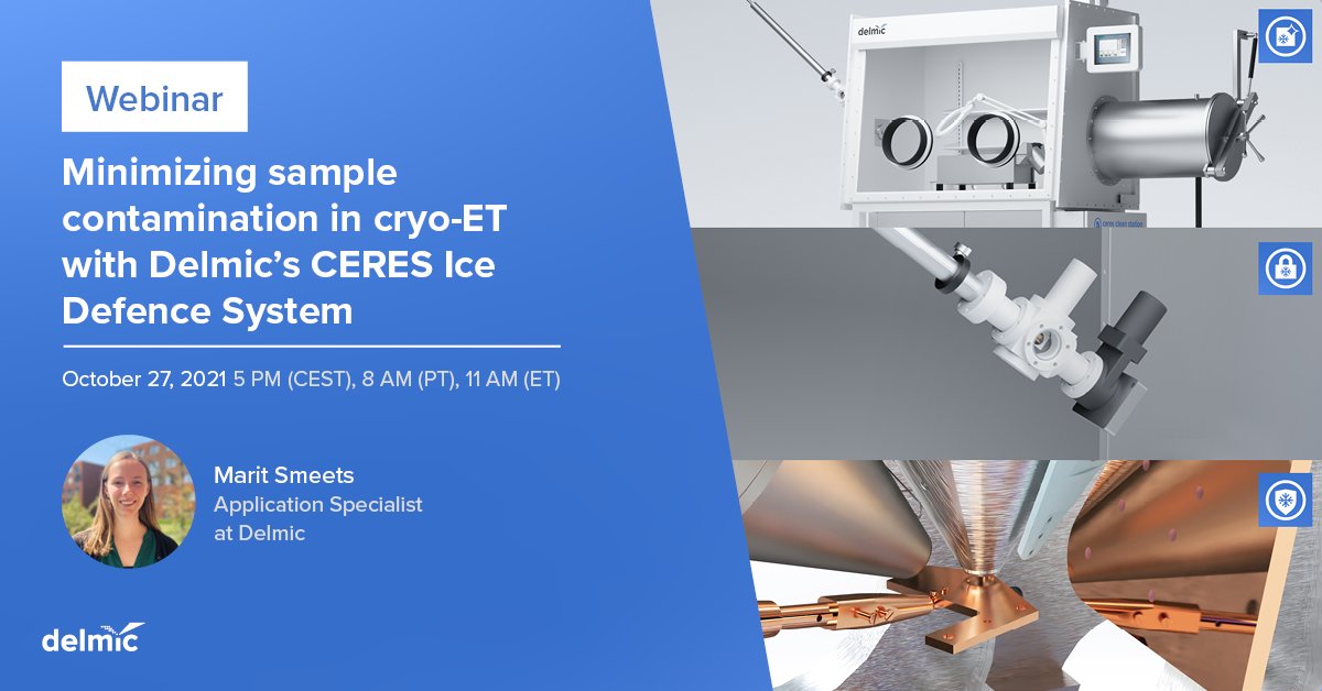 delmicbv's tweet photo. The first webinar introducing the CERES Ice Defence System is coming this month! Reserve your spot if you'd like to know how exactly the CERES tools will help you minimize ice contamination in the cryo-ET workflow 👉 https://t.co/zpSqDjWQWd
#delmiccryo #cryoet #cryomicroscopy https://t.co/0kqrcUNVT5