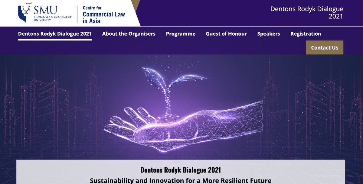 Join us for the upcoming Dentons Rodyk Dialogue 2021 - "Sustainability and Innovation for a More Resilient Future" taking place on 27 Oct (10 am to 12.30pm SG time). Attend virtually for free! For details and to register: site.smu.edu.sg/dentons-rodyk-… #sustainability <a href="/SgSMUYPHSL/">SMU Yong Pung How School of Law</a> <a href="/sgSMU/">Singapore Management University</a>