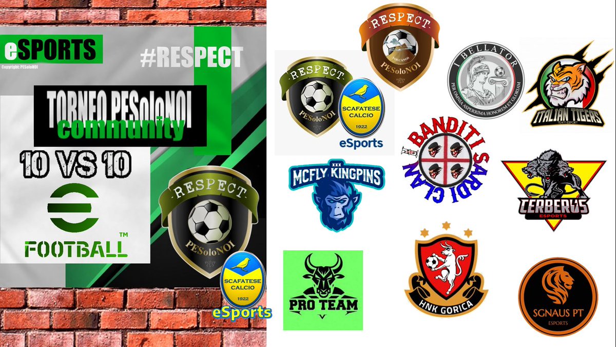 PESoloNOI's tweet photo. Questa Week parte la 1^ Season del #Tournament #PESoloNOI #11vs11 #ProClub #Pes @play_eFootball @asdscafatese22 
#GoodLuck a tutti i #Team Partecipanti #Respect 
#IBellator #IBanditiSardi #HNKGorica #McFlyKingPins #PESoloNOIVolcanos #ProTeam #Cereberus #SgnausPT #ItalianTigers https://t.co/ykejYizvUH