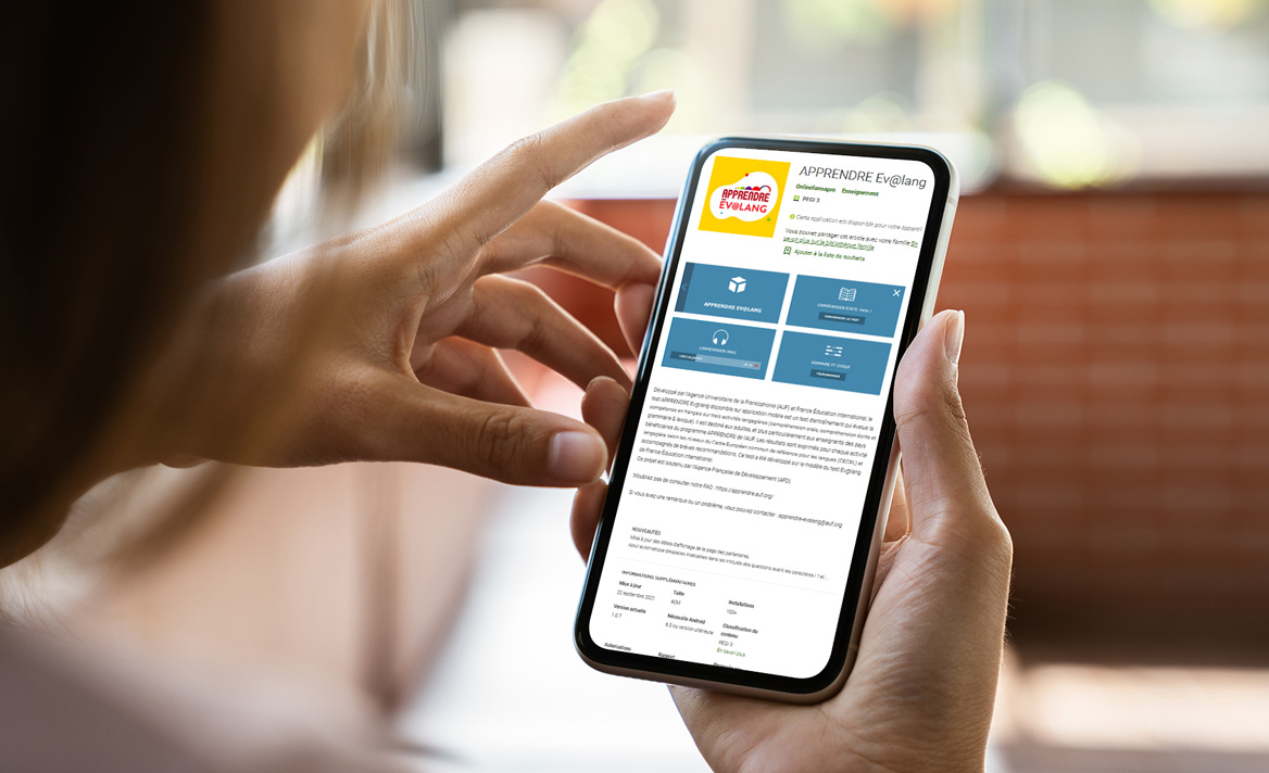 Depuis plus de 35 ans, FEI développe son expertise dans l'évaluation de la langue française. Aujourd'hui, cette expertise bénéficie aux pays d'Afrique francophone, d'Haïti et du Liban grâce au partenariat FEI / <a href="/auf_org/">AUF</a> pour la création d'APPRENDRE-EV@LANG bit.ly/3iP50GY