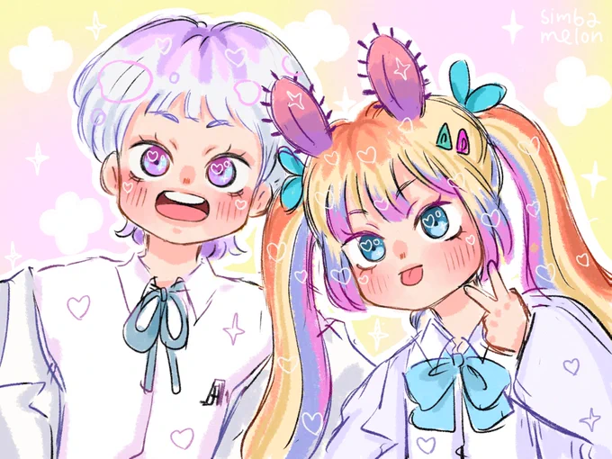 วันนี้คาซุกิคุงไปเล่นกับน้องฮาโมนิก้าล่ะะะ 💕🌟🎀🐰🌊 #AF_AU 