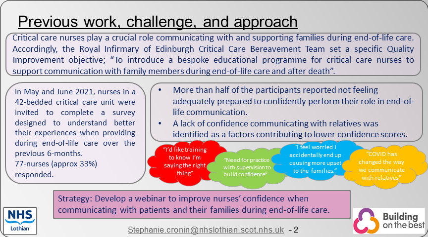 Palliative_Scot's tweet photo. Poster 11 #SPPCPosterParade - End-of-life care Communication: Developing an Educational Package for Critical Care Nurses @ICULone
@kirstyedinpall @NHS_Lothian @riecriticalcare https://t.co/4YdNTe23E4
