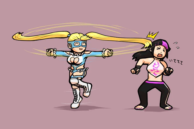 見て見て、ダブラリ教わったッス #SFV #Rミカ #ジュリ #格ゲーキャラ描こうぜ 
