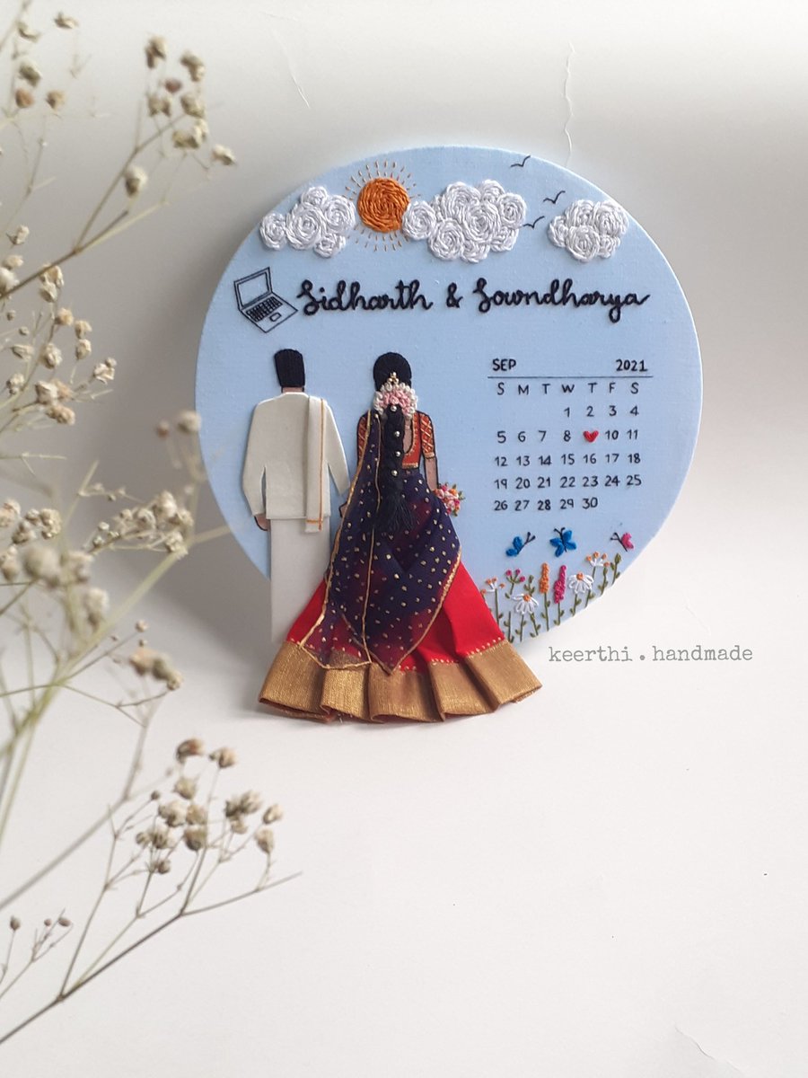 HandmadeKeerthi's tweet photo. Wedding calendar décor by 
DM on Insta:
https://t.co/dE1pFxZz6n
#embroidery #artwork  #weddinggifts #bestweddinggiftever  #bestseller #handmade #couplegiftideas #gift #weddinggifts #anniversarygift #weddinginvitations #smallbusiness #walldecoration #wallhanging #roomdecor https://t.co/GOcJSLeGas