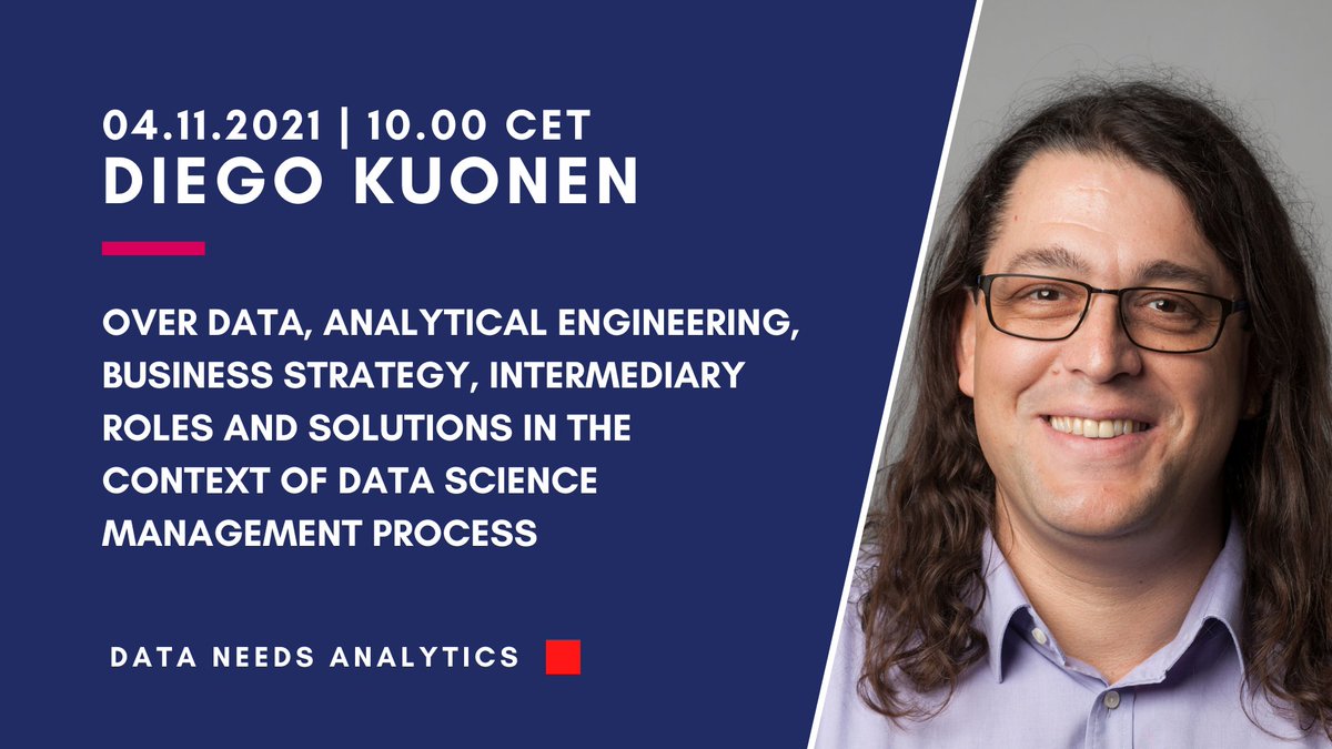 "It is increasingly clear that organizations do not know how to #manage #datascience at the #enterprise level." - @DiegoKuonen e.a. in #MIT Sloan Management Review July 12, 2021

Interested in how to manage your data science proces? 
Join the webinar: bit.ly/2YjAe1A