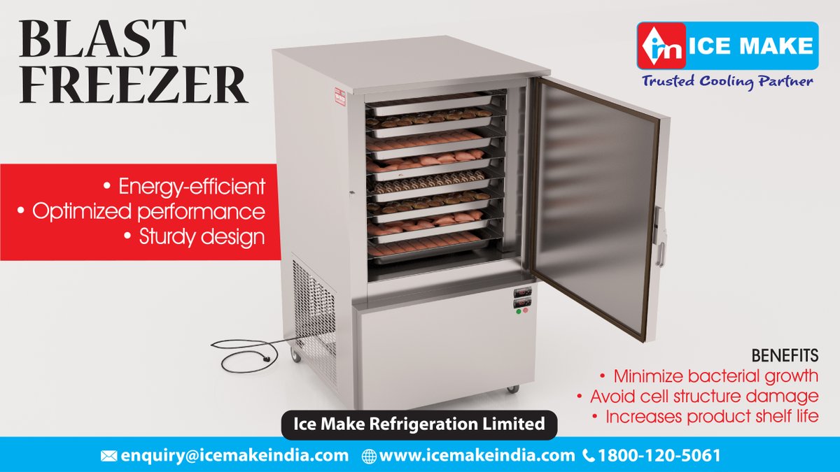 IceMakeRef's tweet photo. Designed and engineered for effective #freezing of items like ice-cream, meat, chicken, ready to cook food, ready to eat food and many more.
#IceMake #Blastfreezer #chiller #refrigerationsystems #industrialrefrigeration #RefrigerationEquipment #trustedcoolingpartner #India https://t.co/LESnbCDKZs