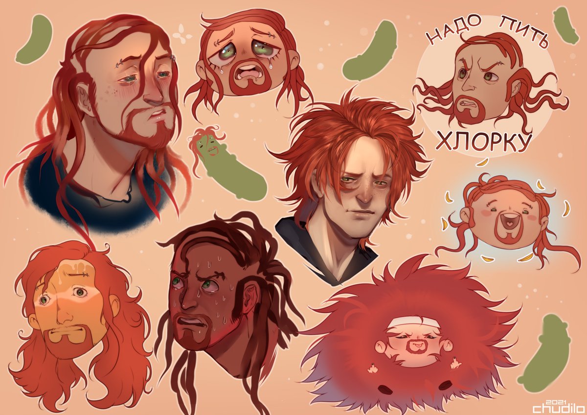 ChudiloArt's tweet photo. У меня тут насобирались наброски Пиклза из #Metalocalypse. Мой любимый барабанщик https://t.co/J4bxLE8Snd