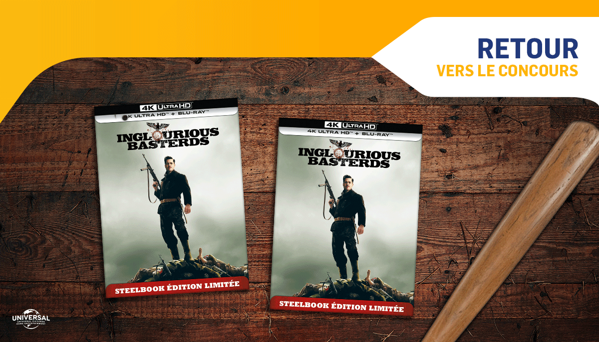 BackToUniversal's tweet photo. RT + FOLLOW pour tenter de remporter #InglouriousBasterds en Steelbook 4k Ultra HD + Blu-ray™ 📀🎁 https://t.co/cIKL26RucS