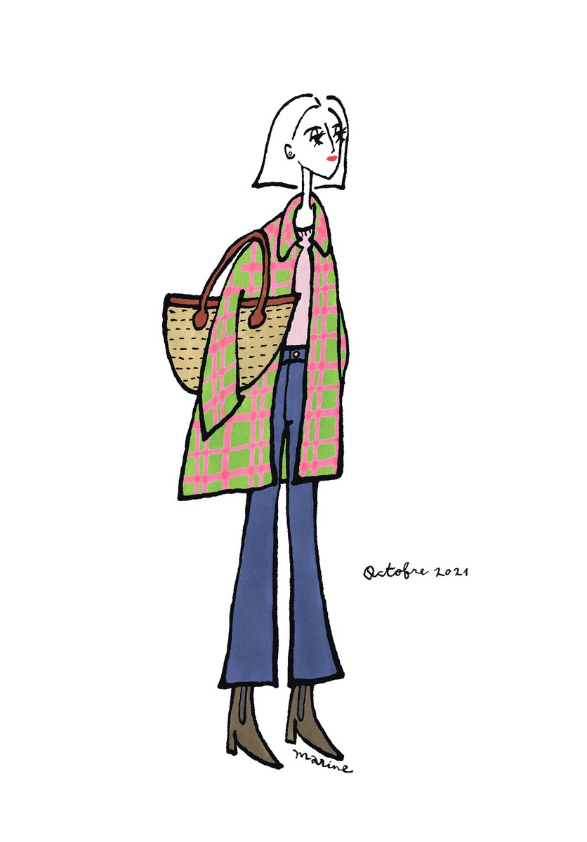 トリコロル パリ 10月のパリジェンヌ 秋冬でもパニエをがんがん合わせちゃうパリジェンヌ 憧れます 短めフレアパンツ シンプルなショートブーツの組み合わせは今やパリジェンヌの新定番です イラストは Pariswatch T Co Lvc305lhgu