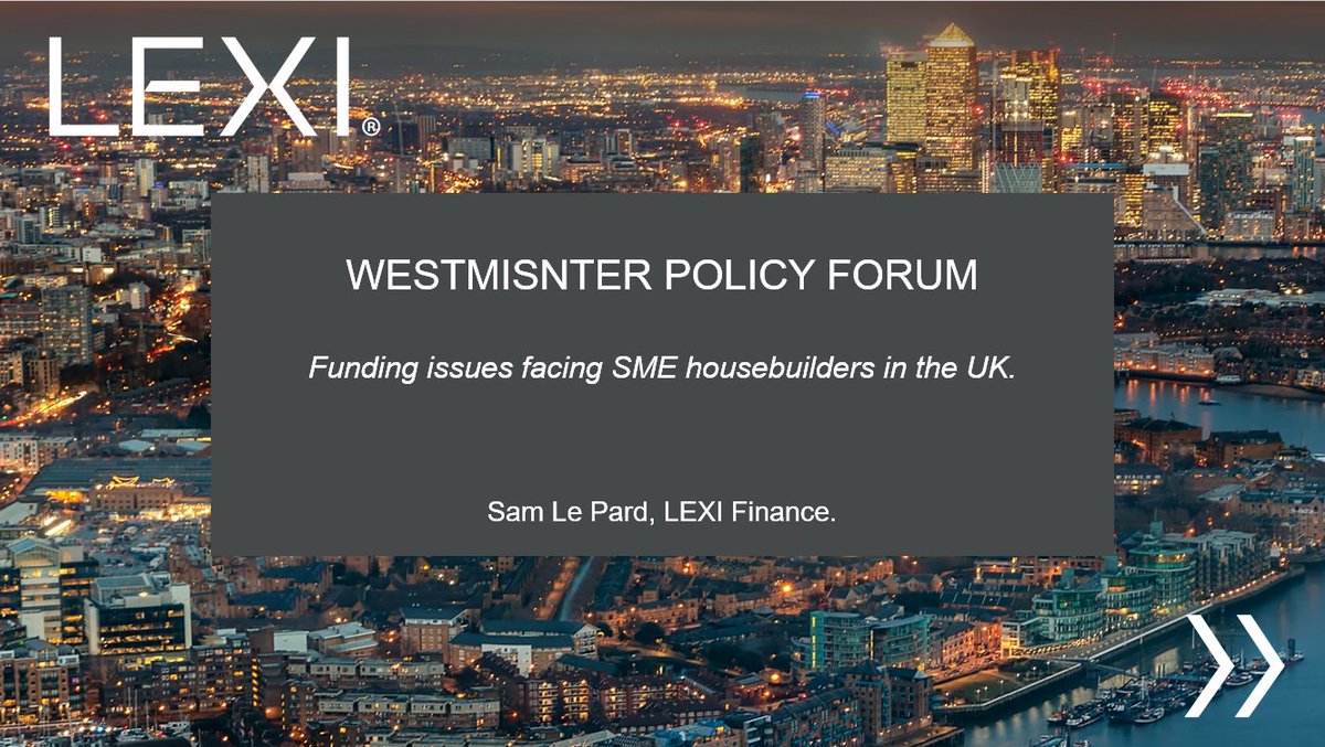 LEXIFinance's tweet photo. "SME housebuilders already contribute £6.0bn per annum to UK residential construction; however with more effectively structured finance, they could deliver thousands more homes."

Quote from LEXI Director, Sam Le Pard, at today's Westminster Forum Projects .

#finance #newhomes https://t.co/1AZ9RcsxAx