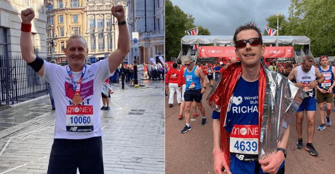 LivUniMedicine's tweet image. 🏃💨 Dr Matt James and Dr Richard Latten give an insight into their heroic efforts running the @LondonMarathon, raising thousands of pounds for @wirralhospice and @TomorrowsWomen: ow.ly/K6gI50GpRd9 #LondonMarathon #RnRLiverpool