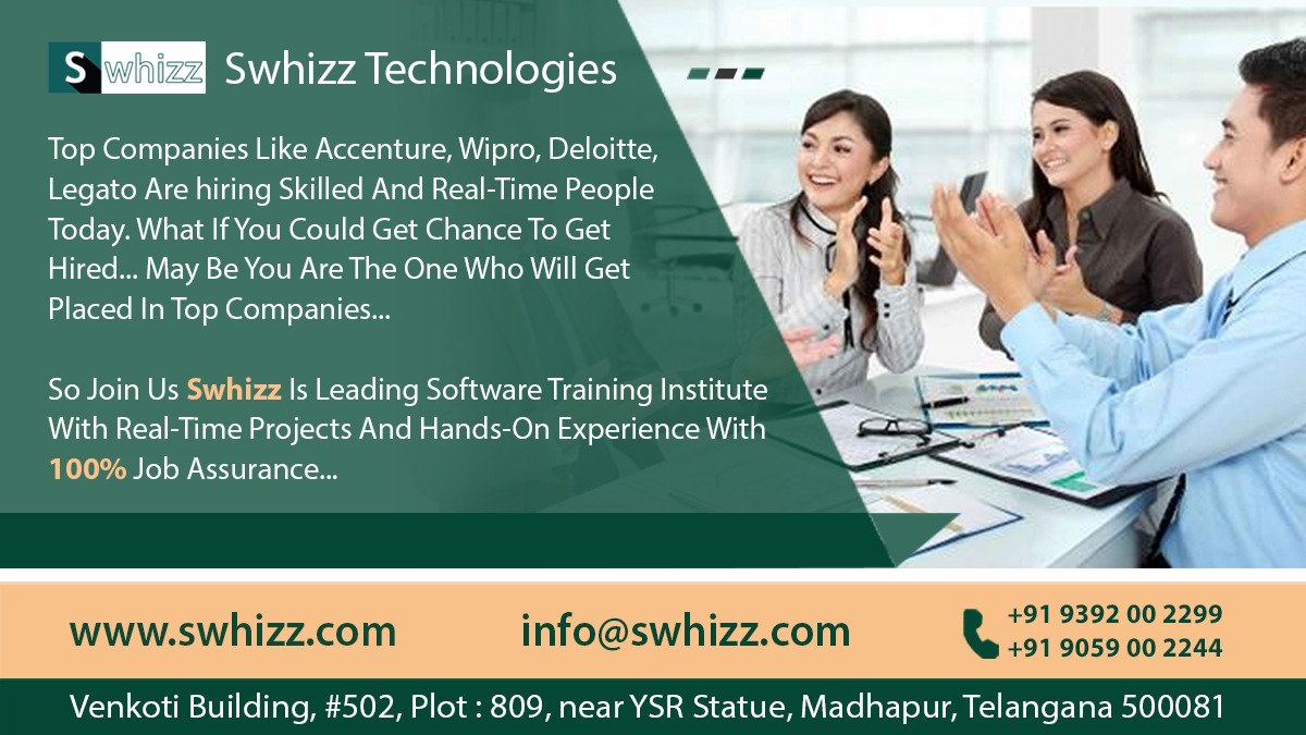 Swhizzofficial's tweet image. Top Companies Like Accenture, Wipro, Deloitte, Legato Are hiring Skilled And Real-Time People Today. What If You Could Get Chance....  
Visit Us : swhizz.com/register-now/
#Software_Training #Best_Software_Training #Software_Training_Institute_In_Hyderabad #Best_Software_Training