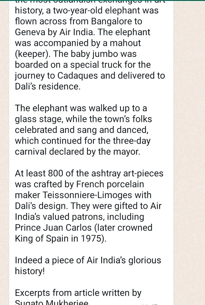 GautamGhosh's tweet photo. Air India, Salvador Dali, Ashtrays and an Elephant 🐘

A story as surreal as the surrealist painter! https://t.co/LGZtmGcAVS