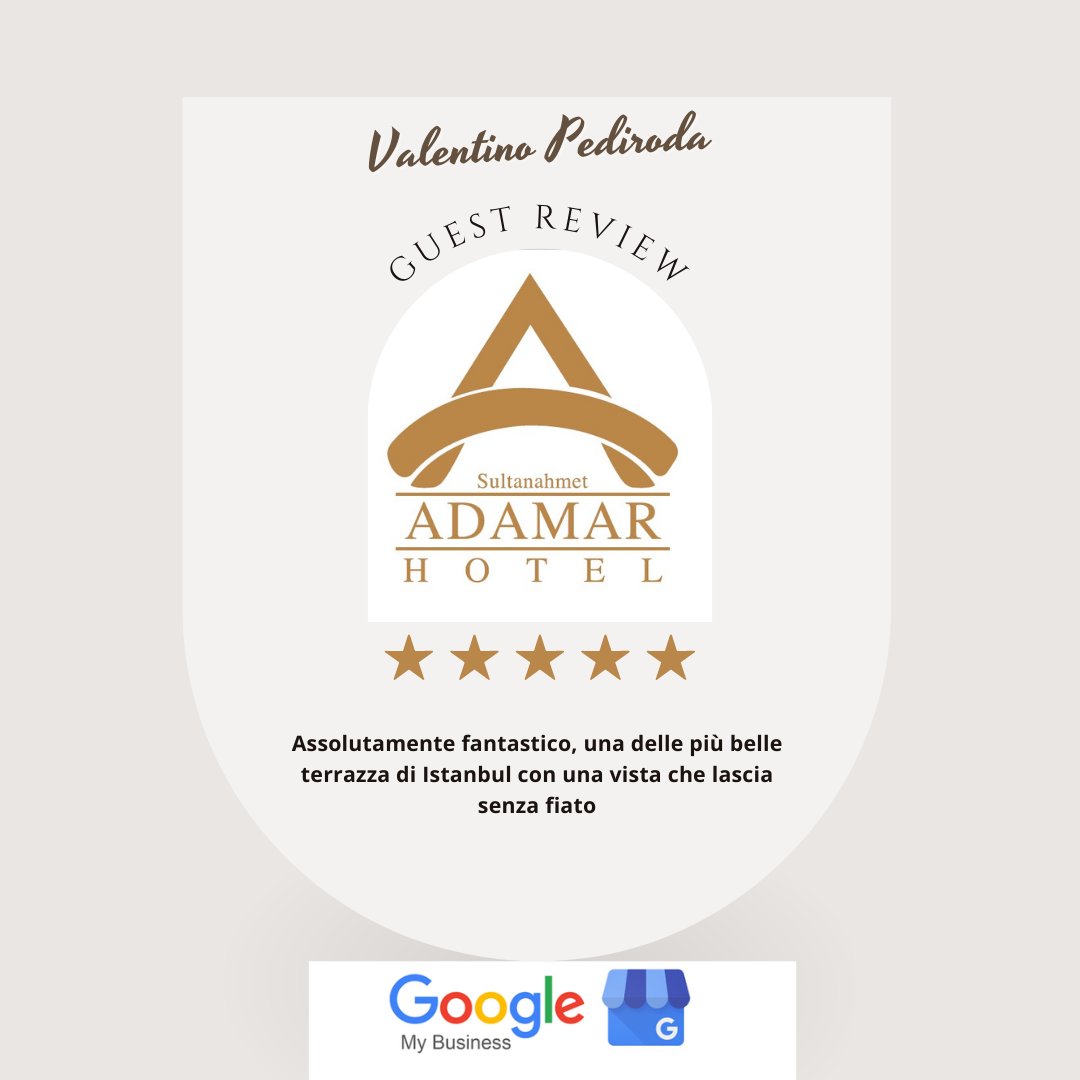 AdamarHotel's tweet photo. Thank you very much on behalf of the whole team of Adamar Hotel and for your very kind review.

#istanbul #sultanahmet #guestreviews #tripadvisor #estambul #hospitality #visitistanbul #Turquía #estambulturquia #estambulturismo #estambulmagico #boutiquehotels #destinationistanbul https://t.co/aQOpd7IOSl