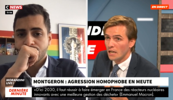 MickaelLaffont's tweet photo. #MorandiniLive 

La réplique qui tue d'Erik Tegner au représentant #LGBT qui  ne veut pas dire que des musulmans sont contre l'homosexualité

"vos manifestations se passent bien dans les pays du #Mahgreb et moyen Orient?"

#LGBT qui continue de botter en touche hallucinant https://t.co/riIim3GND9