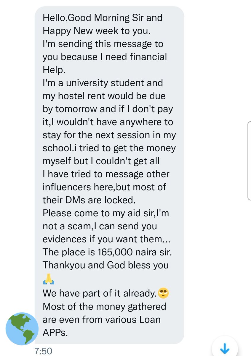 Wizarab10's tweet photo. She needs 85k for her rent. It is a shared accommodation and her roommate has her own part but she doesn't.

Please indicate if you can assist. Thank You 🙏 https://t.co/y4LeMyXBIv
